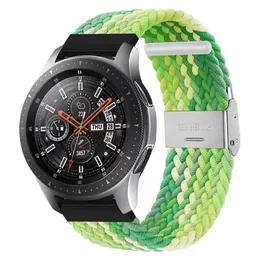 20 / 22mm remsor elastisk kraft sträckspänne flätat klocka band Nylon sladdband för Samsung Galaxy Watch Active 2 Huawei Watch Band Garmin