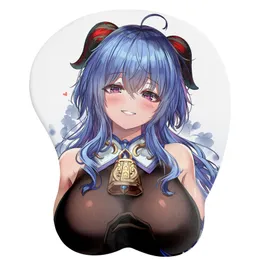 Anime Sexy Girl 3D Boobs Gaming Mouse pads with Silicone Gel Wrist Rest
