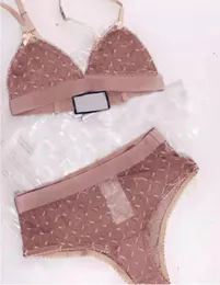 Desinger Desinger Luxury Bikini Set reggiseno set sexy a mesh in pizzo ricamato a spalline sottili cinghie cot di abbigliamento da corsetta biancheria intima a due pezzi