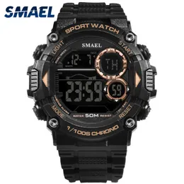 Smael Watch Men Waterproof Led Sports s Shock Resist Relogio Masculino Sport Watch Black Gold 1707 Men Digital Watches Bracciale Q0524