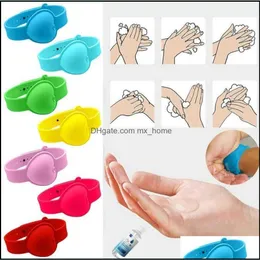 Other Housekee Organization Home & Garden10Ml Heart Shaped Sile Wrist Bracelet Hand Wristband Dispensing Portable Wearable Soap Sanitizer St