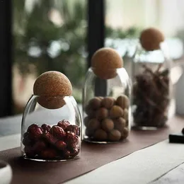 ATUCOHO 3PCS Transparent Glass Seasoning Teapot Tank Bottle Home Decoration Food Container Kitchen Storage Tool