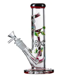 Düz Perc 3D Kedi Baykuş Şekli Stil Nargile Bongs Su Borusu Dağınık Downstem Cam Kase Ile Su Borusu Yağ Dab Rig Nargile 18.8mm Kadın Ortak Glow içinde Karanlık LXMD20106