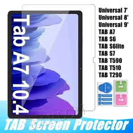 Filme protetor de tela de vidro temperado 9H para Samsung Galaxy TAB S9 FE S8 Plus S7 + A7 lite A 8.0 S6 S6lite S5E T500 T505 T290 T510 T590 Universal 7 polegadas 8 polegadas 9 polegadas