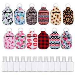 24 Sztuk Hand Sanitizer Holder Brelok Pusta Butelka Dopasowanie Kontenerowi Butelki wielokrotnego użytku Z Keychain Carrier Dropship H0915