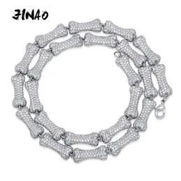 JINAO Nuovo Nastro di Alta Qualità di Colore 9mm AAA Cubic Zirconia Collana Iced Out Zircone Collana Della Catena Dell'osso Per Il Regalo Dei Monili Degli Uomini X0509