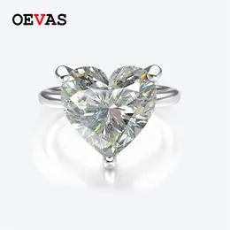 OEVAS 100% 925 anelli di nozze di diamanti ad alto tenore di carbonio in argento sterling per le donne scintillanti gioielli colorati Birthstone all'ingrosso 211217