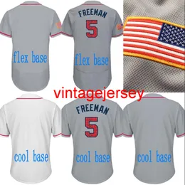 2018 Stars Stripes Jersey 1 Ozzie Albies 5 Freddie Freeman 7 Dansby Swanson 13 Ronald Acuna Jr. 25 Tyler Flowers Baseball Jerseys