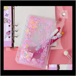 Other Desk Accessories Supplies Office School Business & Industrial Drop Delivery 2021 A6 Pvc Notebook Pocket With Holes Glitter Plastic Bind