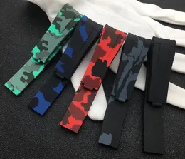 Watch Bands Brand Quality 20mm RB Camo Blue Red Gray Green Black WatchBand Gummi Band för rollrem Submarine Sub-Mariner