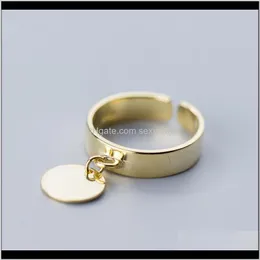 Cluster Drop Delivery 2021 Coin 925 Sier Jewelry Vintage Charm Joyas Boho Simple Haut Bague Femme Adjustable Ring Punk Gold Rings For Women A