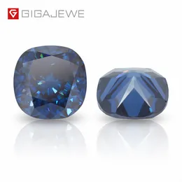 Gigajewe 다크 블루 컬러 쿠션 컷 VVS1 Moissanite 다이아몬드 6mm-8.5mm 보석 만들기