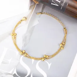 Braccialetti con ciondoli Stile bohémien Stringa di perline Bracciale color oro Catena multi-in-one con sfera con regalo di compleanno per le vacanze di anniversario