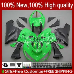 Motocykl nadwozie do Kawasaki Ninja ZX-6R ZX 6R 600CC 6 R ZX636 2005 2006 Body 7NO.110 ZX 636 ZX-600 ZX600C ZX-636 600 CC 05-06 ZX600 ZX6R 05 06 OEM Zestaw Green Green Stock