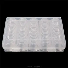 100 Coin Holder Capsules 27mm Round Box Plastic collectibles Storage Organizer M19 21 Dropship 211102