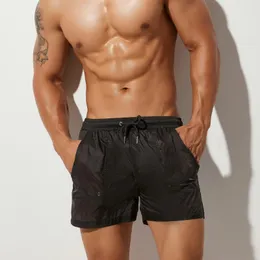 브랜드 망 짧은 바지 남성용 Drawstring 반투명 통기성 해변 반바지 주머니 Hombre Maillot de Bain Da Bagno Uomo