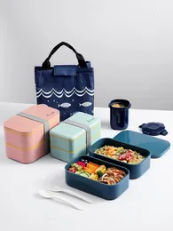 أدوات المائدة مجموعات A32 Bento Lunch Box للأطفال Women Kawaii