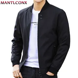 MANTLCONX est Solid Autumn Mens Jackets Male Casual Zipper Summer Spring Outwear Thin Man Winter 211217