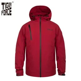 Tiger Force Waterproof Men's Jacket Male Hooded Windbreaker Casual Windproof Spring Outerwear Plus Size Male Coats Large Size 210820