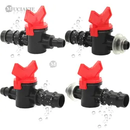 Watering Equipments MUCIAKIE 1PC DN16 DN20 Barbed Switch Valve Connector Garden Irrigation Adaptor Micro Greenhouse Fittings