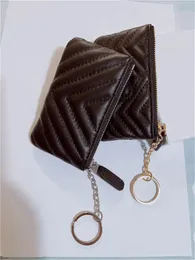 Designer de moedas bolsas chaves bolsa mini carteira batom saco com chave círculo cordão couro real designer carteiras titular do cartão lamb267d