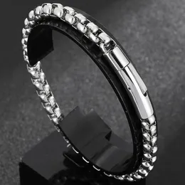 Link, Chain 6MM Mens Bracelet Man Golden Black Stainless Steel Boys Bracelets On Hand Engraveable Mannen Armband Jewellery Accessories