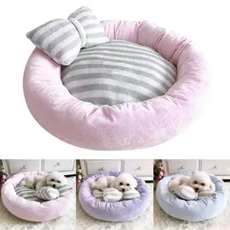 Bed Cat Warm Dog House Sleeping Bag Soft Pet Cushion Puppy Kennel Mat Filt med avtagbar madrass Petshop Products 210924 Tress Shop