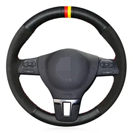 Coprivolante per auto in vera pelle scamosciata nera per Volkswagen VW Tiguan Golf Plus Passat CC Touran Passat Alltrack