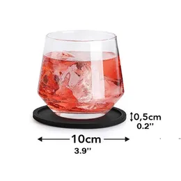 NEWSilicone Coasters Non-Slip Cup Coasters Heat Resistant Cup Mate Soft Coaster For Tabletop Protection Fits Size Drinking Glasses EWE7373