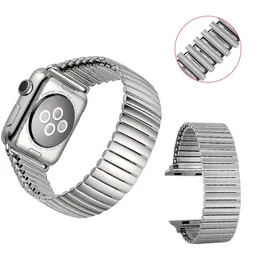 Solo Loop Strap för Apple Watch Band 40mm 38mm Elastiskt Rostfritt Stål Vaktband Metallbälte Armband Iwatch Serie 6 SE 5 4 3