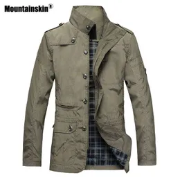 Mountainskin męskie cienkie kurtki Gorący sprzedam Casual Wear Korean Comfort Windbreaker Wiosna Jesień Płaszcz Mężczyźni Trench Coat 5XL SA608 Y1122
