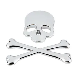 3d 3m Skull Metal Skelett Crossbones Bil Motorcykel Klistermärke Skull Emblem Badge Car