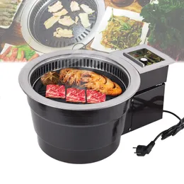 Commercial Carbecue Grill Korean BBQ Machine rökfri kolgrill ugn rostfritt stål stekpanna