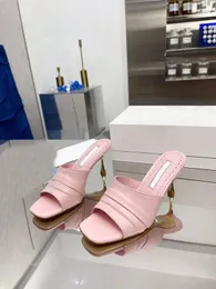 2022 Paryskie kapcie damskie Sandały Heel Sandals Damskie obcasy 7,5 cm Skórzane Paski Kajdanki Sandały 35-41