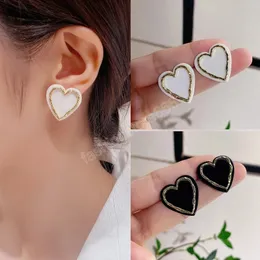 Herz-Ohrstecker für Frauen, schwarze Farbe, Liebespaar, Geschenke, trendige koreanische einfache süße romantische Schmuck-Accessoires