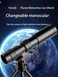 Metallo 300x40 Zoom Binocolo monoculare Visione notturna debole Mini telescopio con supporto per smartphone Campeggio