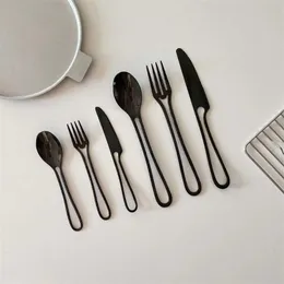 Elegant livsilver bestick set rostfritt stål redskap inklusive kniv gaffel sked för hem kök restaurang 211112