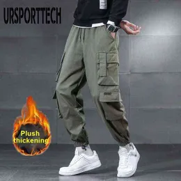 Pants Men Streetwear Hip Hop Joggers Velvet Loose Pantalones Harem Cargo Pants Men Oversize 5XL Trousers Sport Casual Pants Men G220224