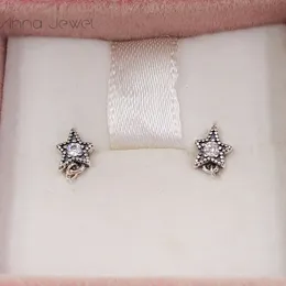 Authentic 925 Sterling Silver Pandora Celestial Stars Stud Earrings luxury for women men girl Valentine day birthday gift 298604C01