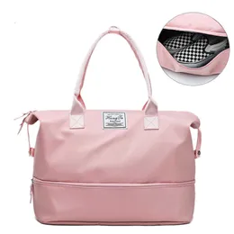 Kobiety Torba Podróżna Moda Bagaż Duffle Torby Nylonowe Torebki Casual Ramię Crossbody Torba Duży Nocleg Weekend Bag XA869WB Q0705