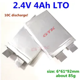 GTK 2.4V 4AH LTO 2.3 V 4000 mAh Lityum Titanate Pil 10C Deşarj Hızı 12 V 24 V Elektrik Çim Biçme Ebike Pil Paketi için DIY
