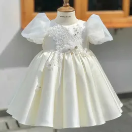 2021 Baby's One Years Sukienka Princess Sukienka Pompatyczna Gaza Baby One Year Sukienka Fairy Lato 90-150 cm Retail Q0716