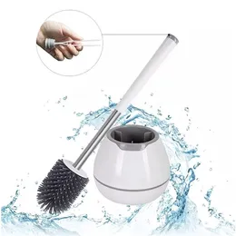 Eyliden TPR Toilet Brush with a Thoughtful Designed Tweezer and Holder Set Silicone Bristles for Bathroom Washroom Cleaning 211215