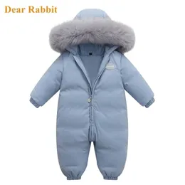 Детский комбинезон пуховой куртки мальчик комбинезон малыша девушка одежда снежный костюм зимнее пальто толстые младенческие пальто детская одежда 211203