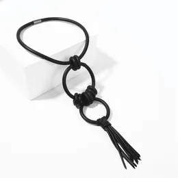 Pendant Necklaces Vintage Style Handmade Women Silicone Fashion Colthes Accessories Classic Sweater Chains Jewellery For Party