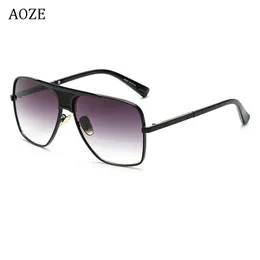 Frames AOZE 2020 Fashion Metal gradient square frame men's brand Design driving sunglasses Vintage sun Glasses oculos de sol