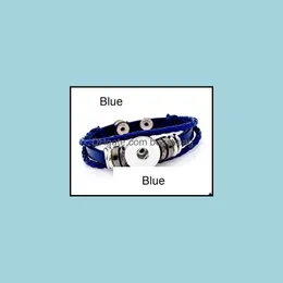 Шармовые браслеты ювелирные украшения5colors mtilayer кожа Noosa Chunk 20 -мм металлический браслет DIY Джинджер -защелка