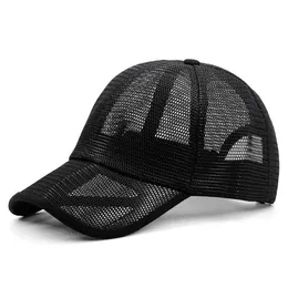 Oversize full mesh sun hat male summer cool riding sport cap lady hats men plus size baseball caps 55-60cm 60-66cm 220113