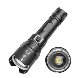 Kraftfull XHP50 LED ficklampa Torch Light Torches USB Uppladdningsbar Vattentät Lampa Ultra Brigh för utomhusresor Jakt