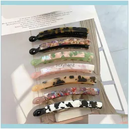 13st/Lot Korean Retro Floral Banana Clips Acicic Acid Twist Ponytail Clamps Women Girls Scrunchies Barrettes Hair Jewelry Drop Delivery 202